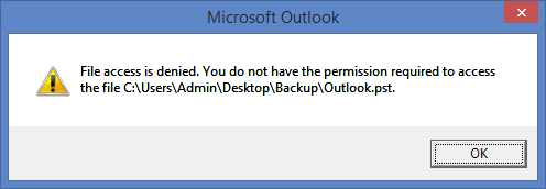 PST File Access Denied in Outlook