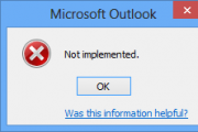 outlook not implemented error