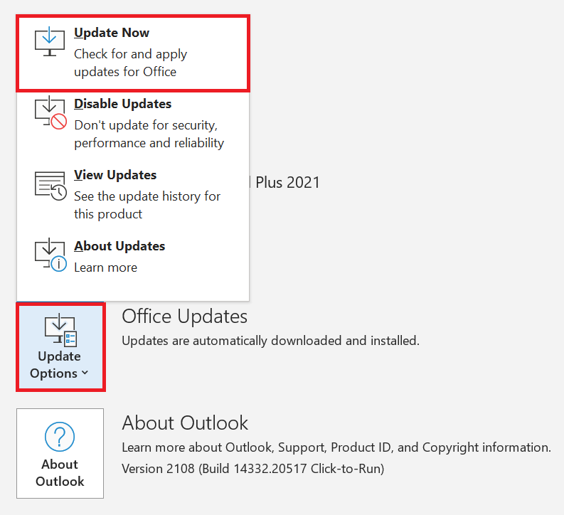 Update Outlook