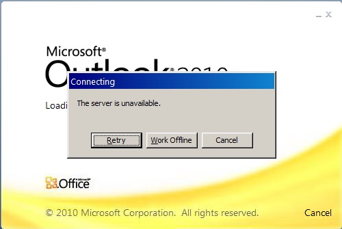 exchange server is not available