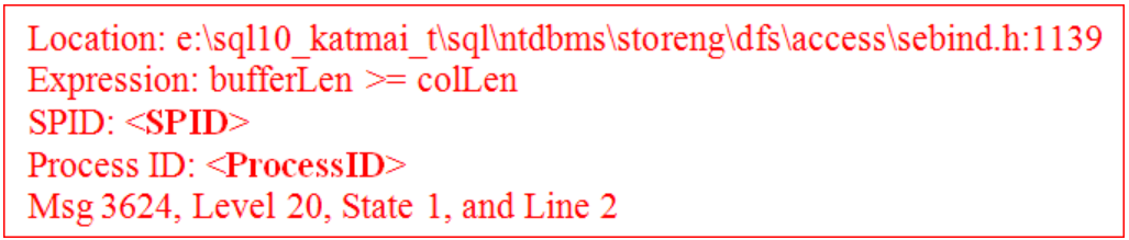 SQL Database Error 3624