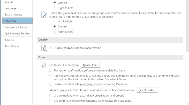 Outlook Hangs on Loading Profile