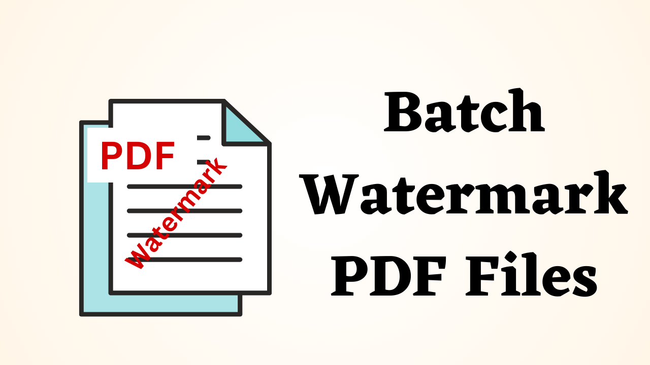 Batch Watermark PDF Files