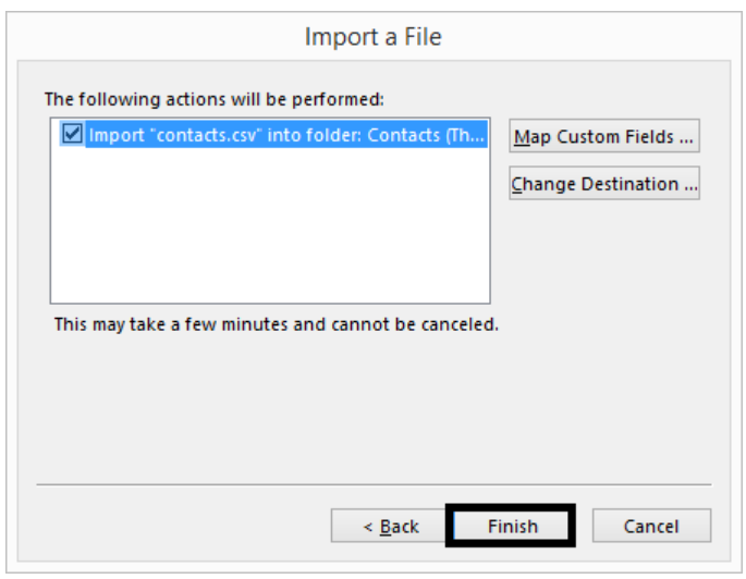 Import CSV File into MS Outlook