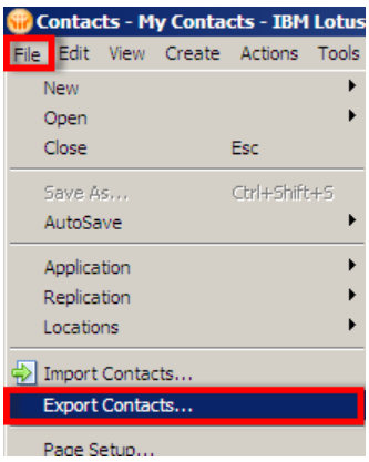 Export Lotus Notes Contacts