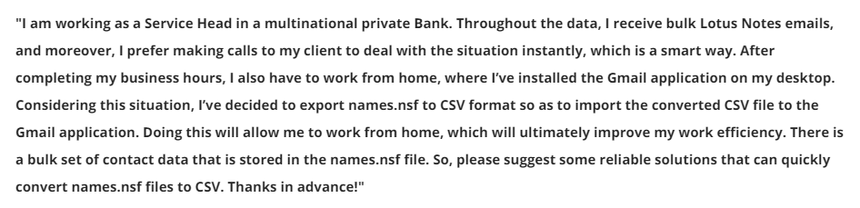 user query related to Convert NSF to CSV