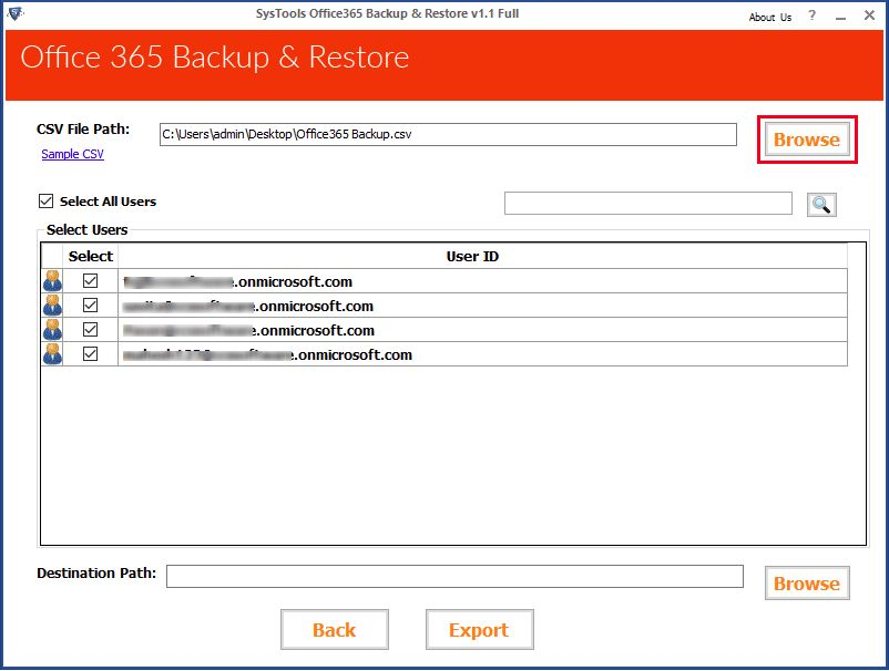 click on Browse and add a CSV file
