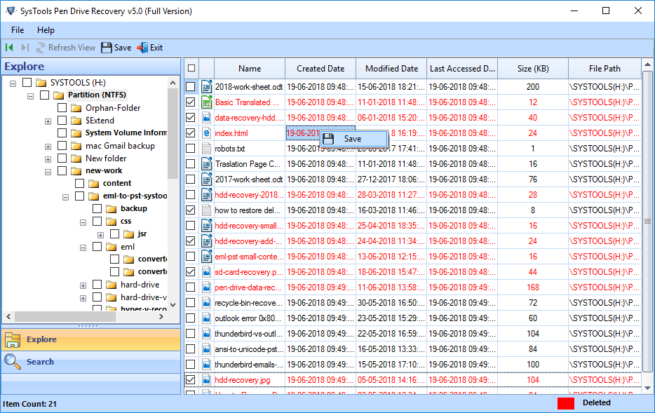 deleted data
