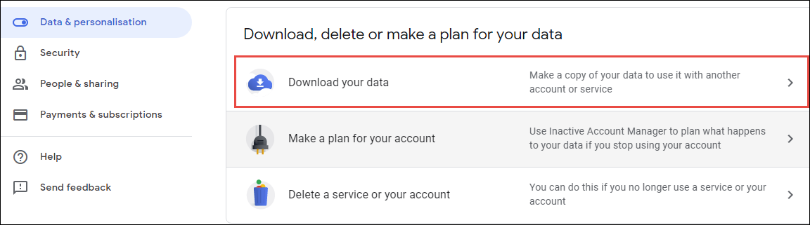 Download Your Data