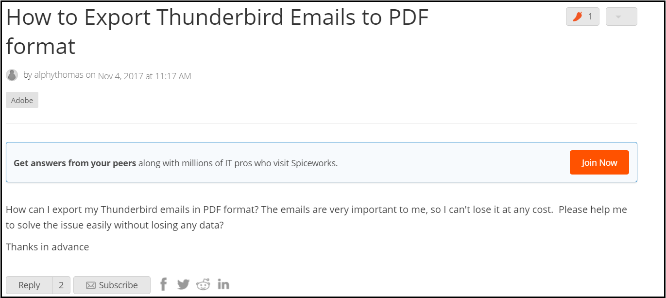 convert thunderbird emails query
