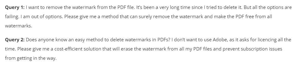 user query related to delete watermark from pdf

