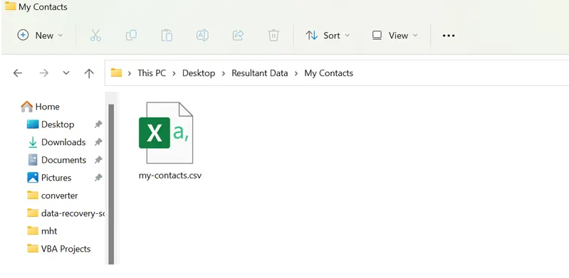 check the vCard contacts in the CSV file
