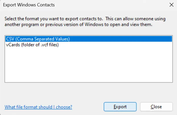 select the CSV file