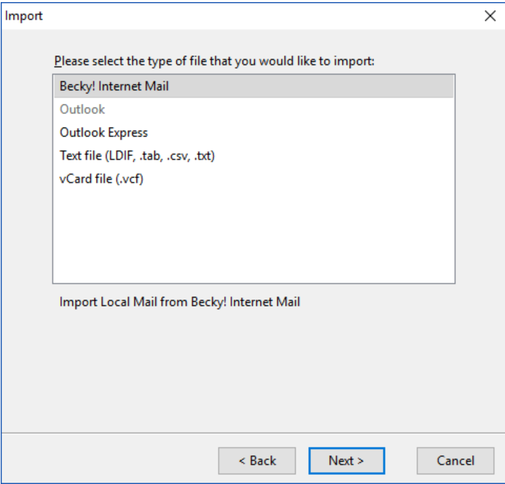 import vcf contacts to thunderbird