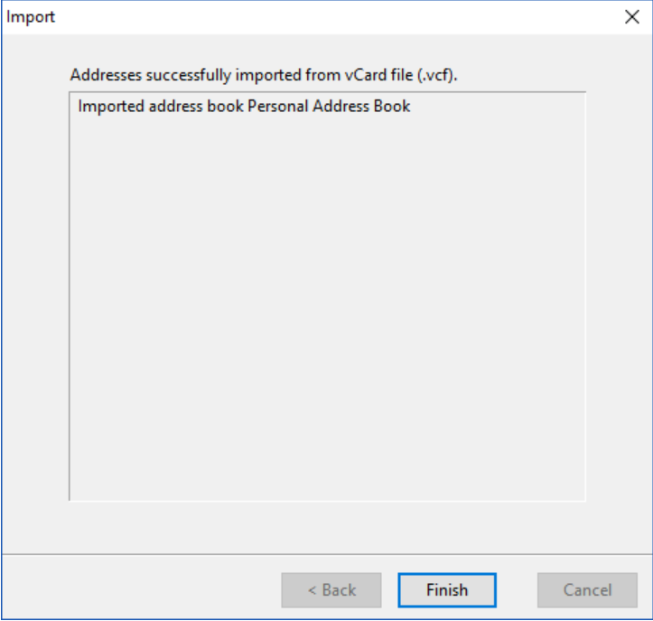 import VCF to thunderbird address book