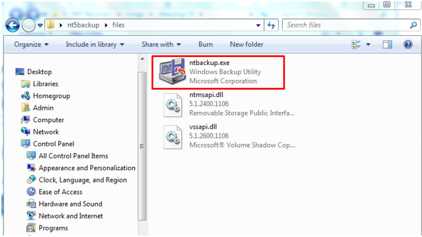 Restore Windows Backup File
