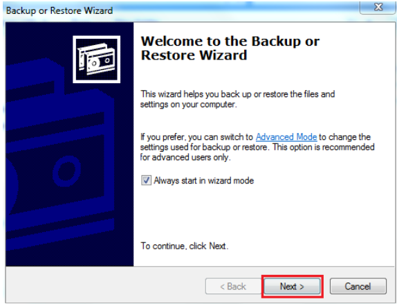 restore files from backup windows 10