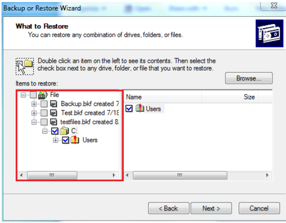 Restore Windows Backup File
