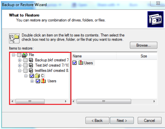 Restore Windows Backup File
