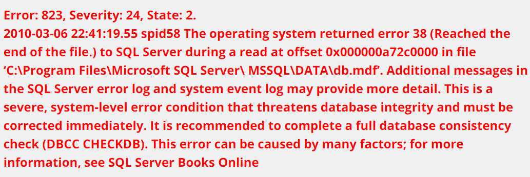 SQL Error