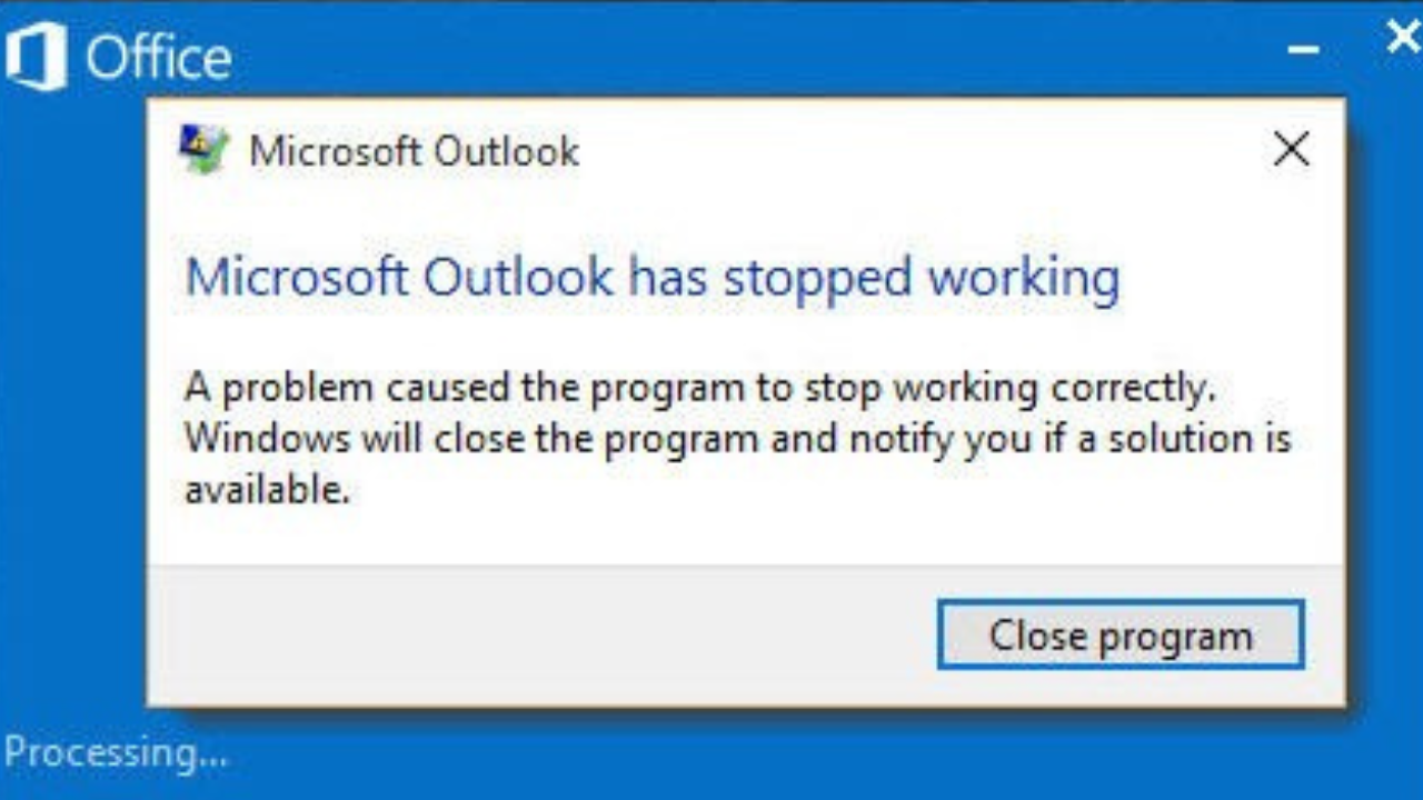 Outlook Not Responding Error