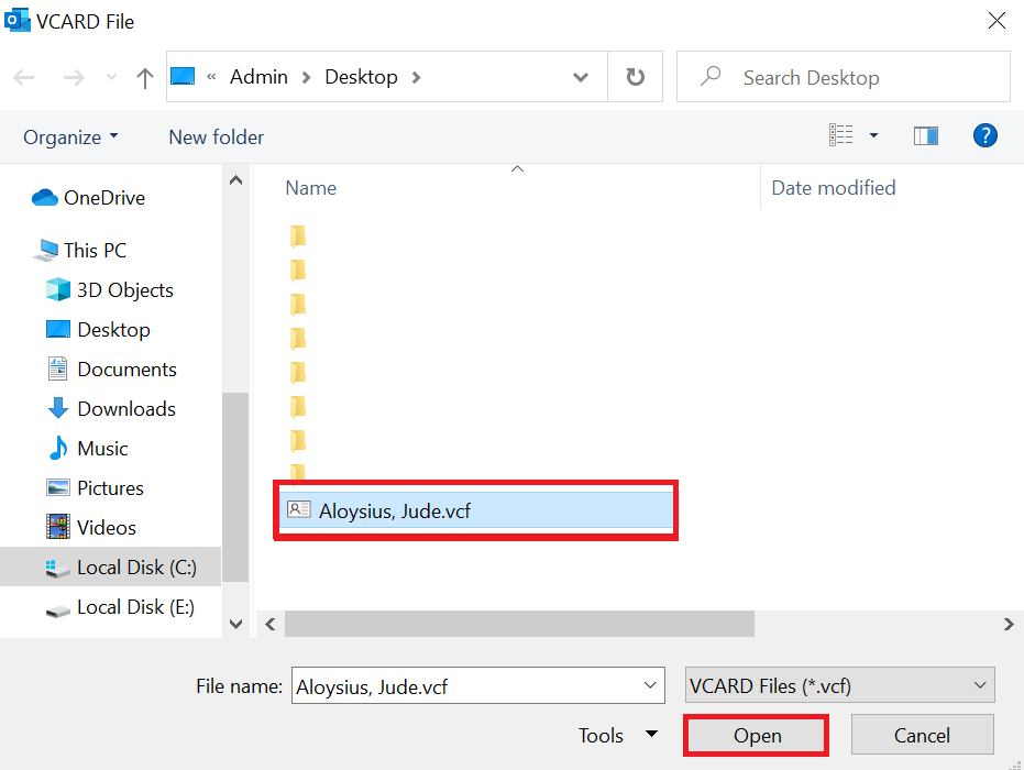 import vCard to Outlook contacts