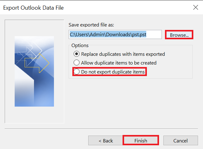 Export Outlook Item in PST File