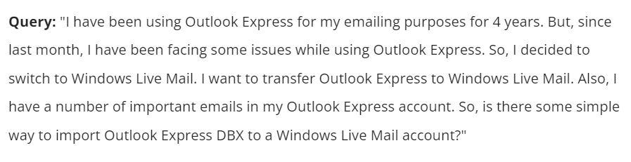import outlook express dbx to windows live mail 