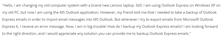 Backup Outlook Express Emails