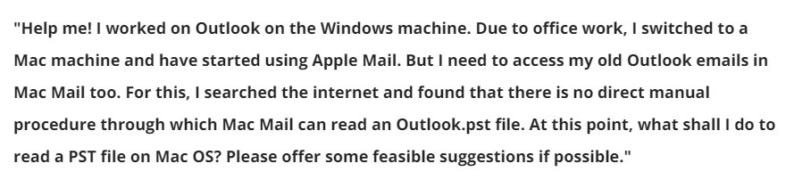 User query related to import outlook data file to mac mail
