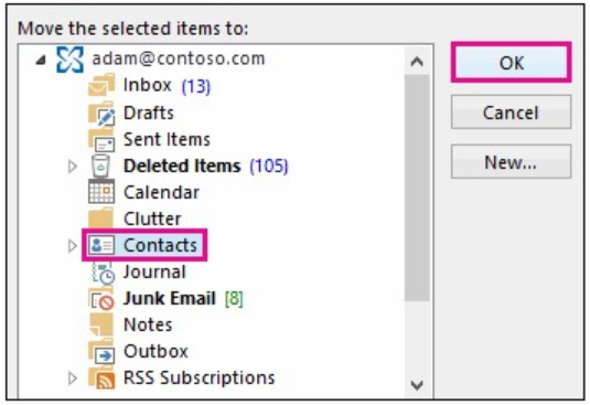restore Deleted Contact From Outlook