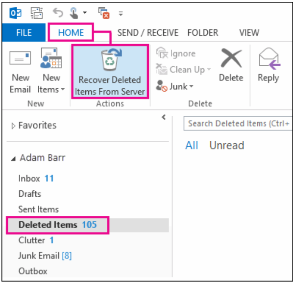 Recover Deleted Calendar Outlook 