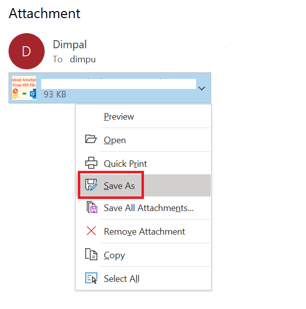 Outlook Attchments