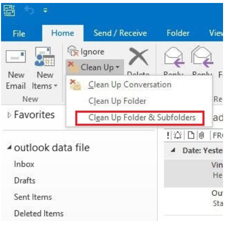 delete duplicate emails in outlook 