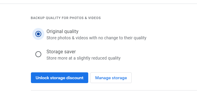 change storage quality