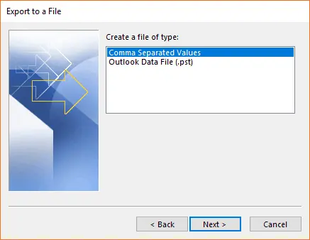select csv file