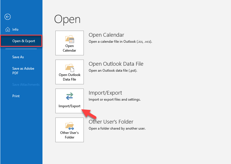 open Outlook application