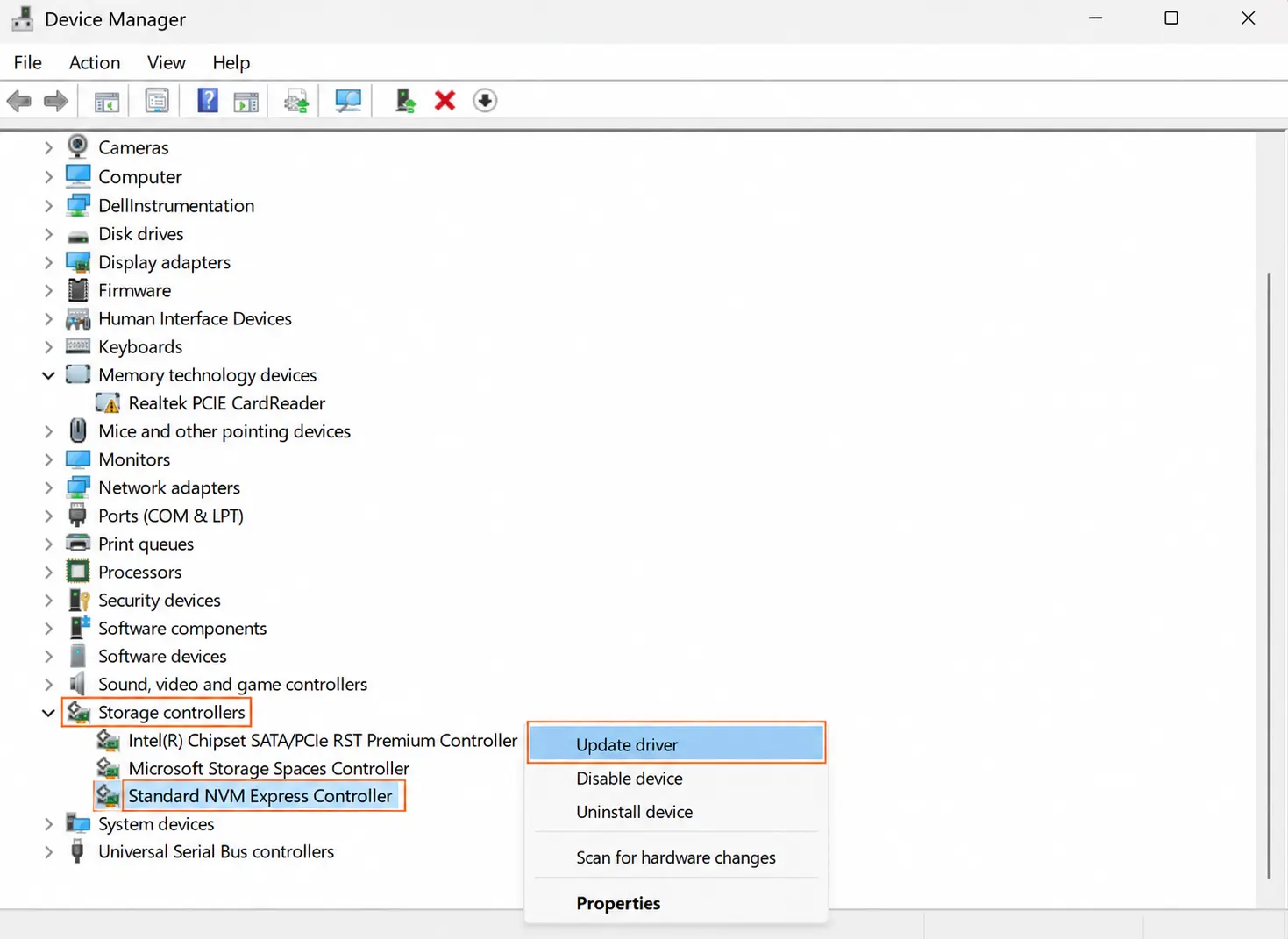 Update NVMe Controller Drivers