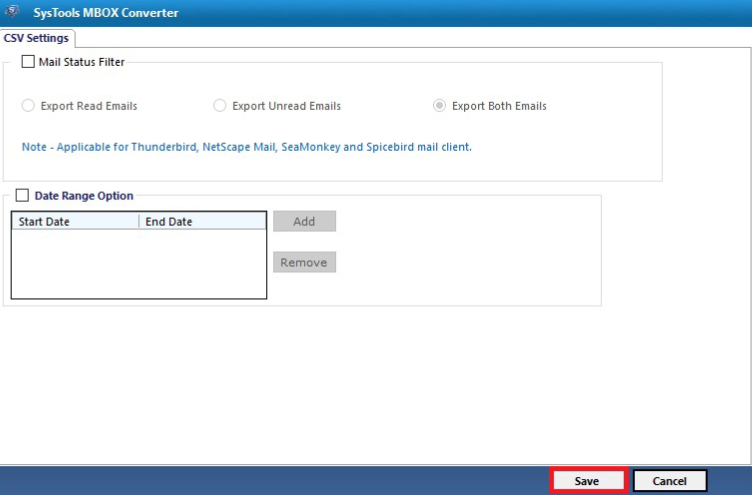 Select fields you want to export