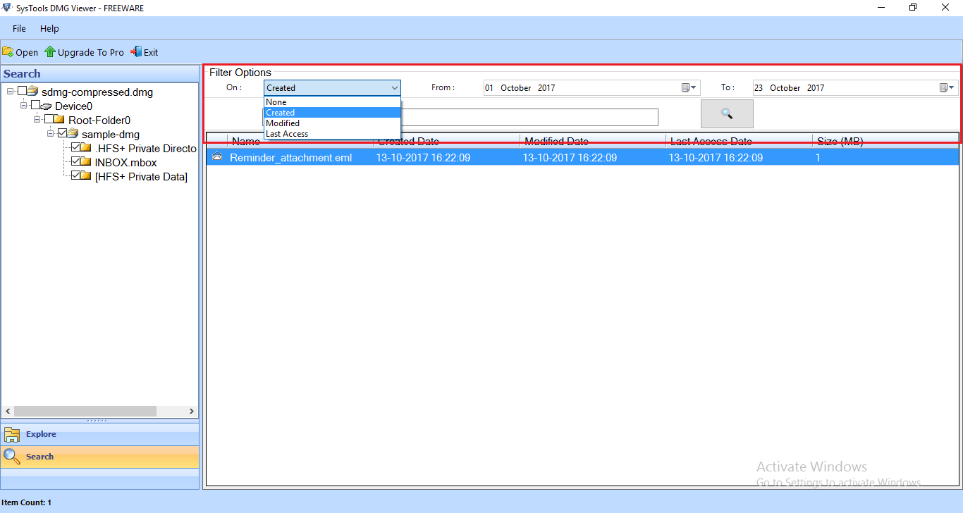 search the files