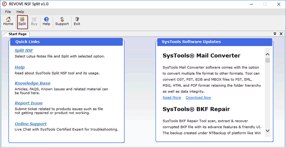  Launch NSF Split Tool