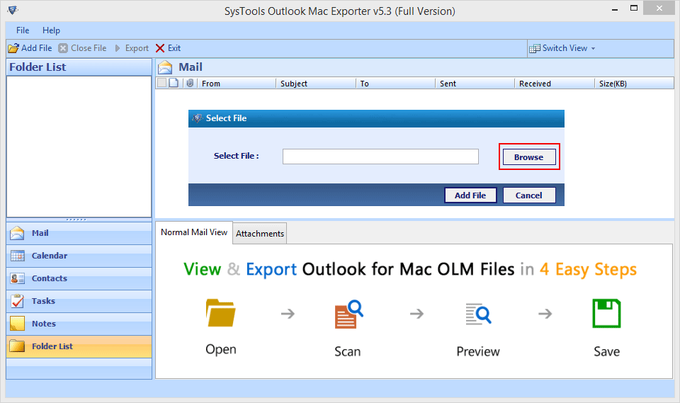 Export OLM to PST