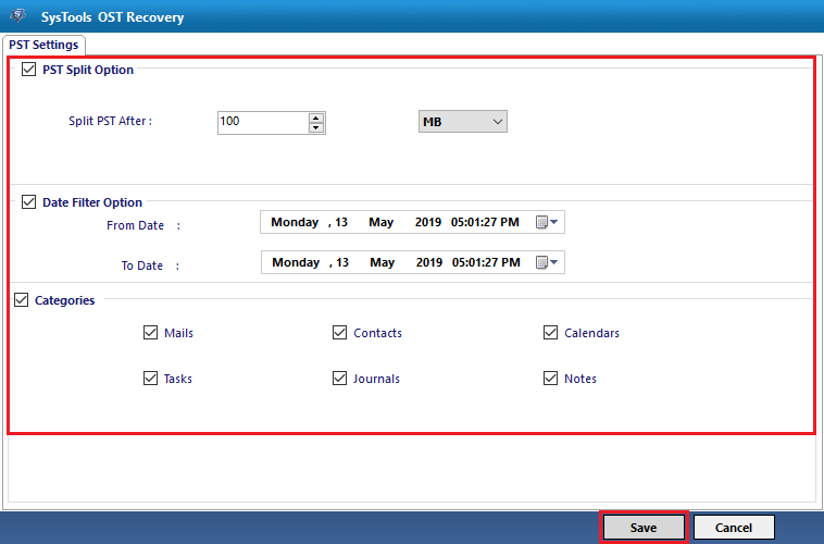Advance Features of OST Recovery