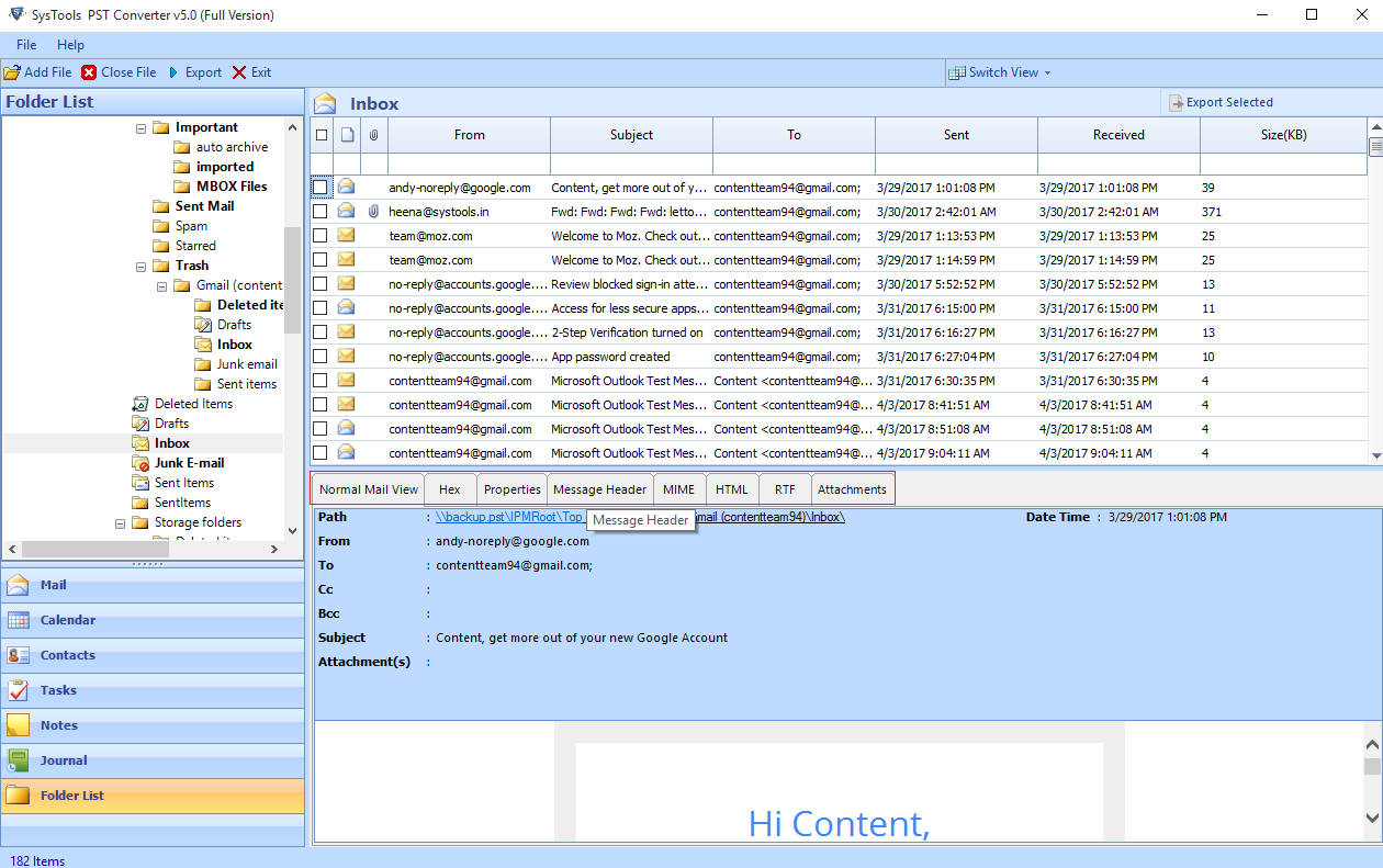  Preview Outlook PST File