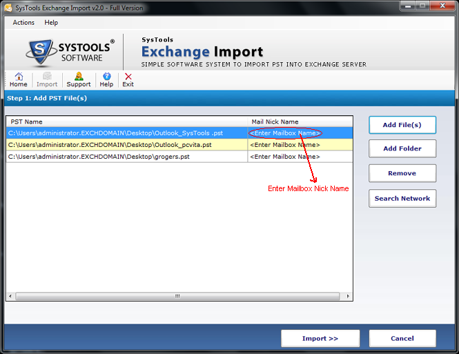 select criteria to export